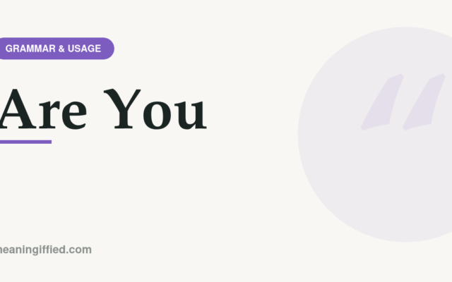 Grammar illustration showing correct use of are you in questions