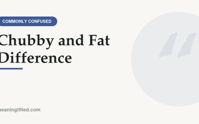 Chubby and fat difference explained with two contrasting word bubbles