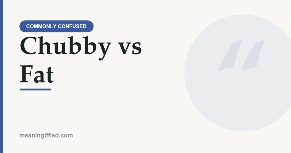 Chubby vs fat word comparison showing tone and usage differences