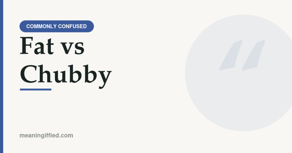 Fat vs chubby word comparison showing tone and meaning differences