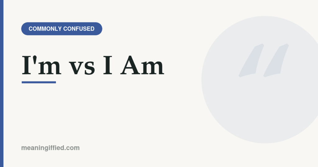 Comparison of I'm vs I am usage in English sentences