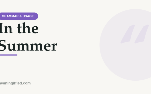 Sunny summer scene illustrating correct use of the phrase in the summer
