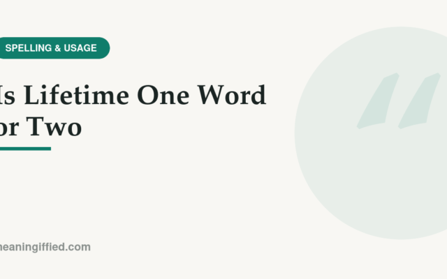 Is lifetime one word or two words spelling guide