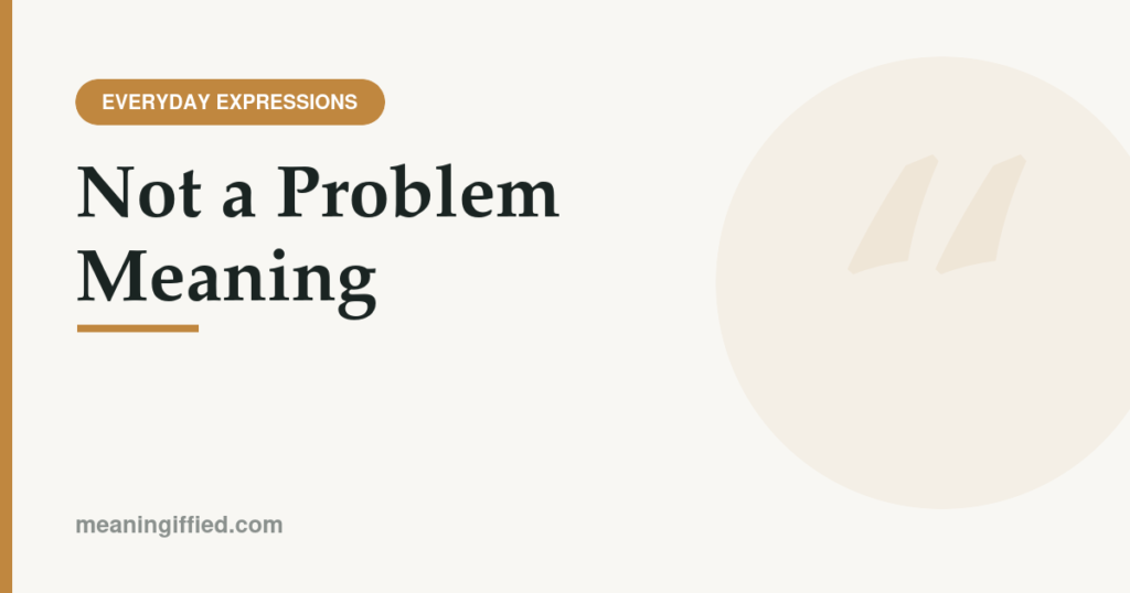 Illustration explaining the meaning of the phrase not a problem