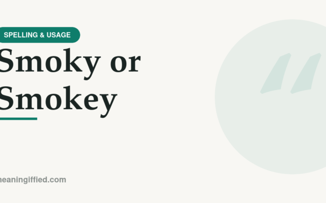 Smoky or smokey spelling comparison showing smoky as the correct form