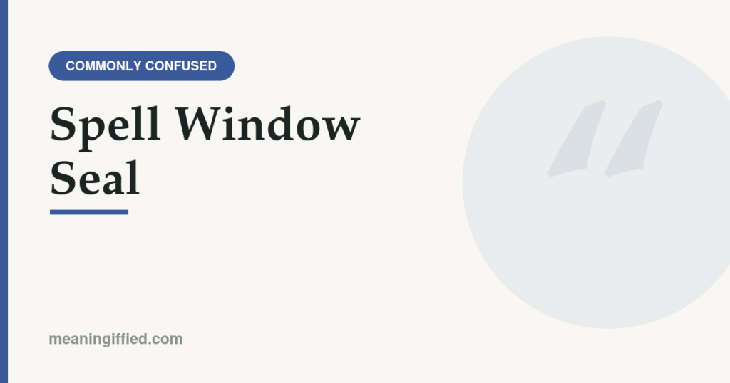 Comparison showing how to spell windowsill versus window seal