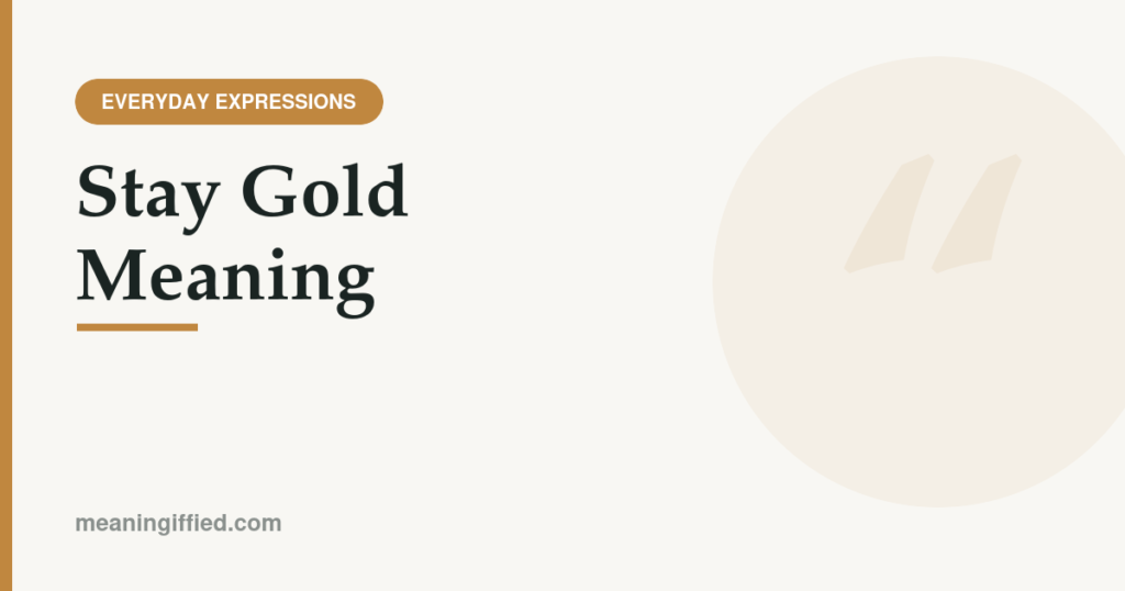Golden autumn leaves symbolizing the stay gold meaning phrase