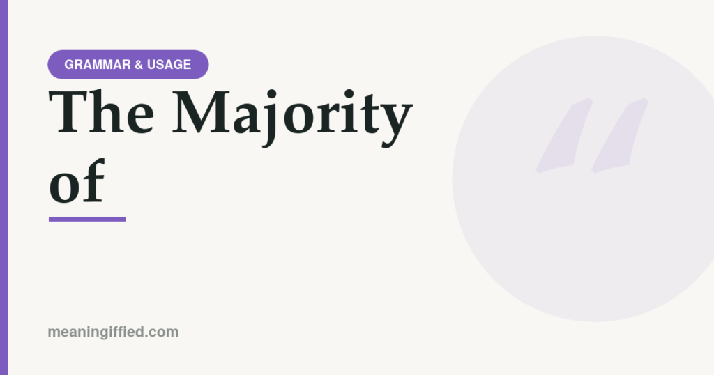 Illustration explaining whether the majority of takes a singular or plural verb