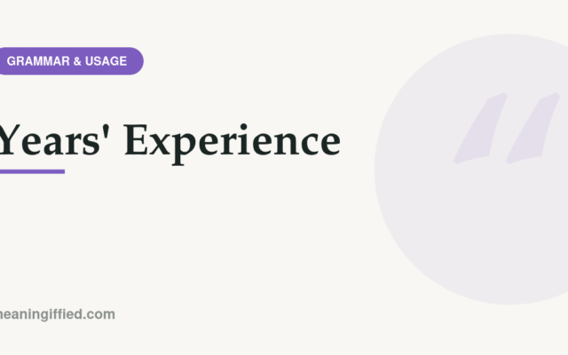 Illustration showing correct apostrophe placement in years' experience