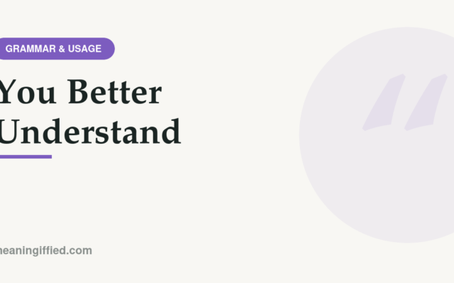 Illustration explaining the phrase you better understand and its grammar